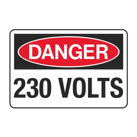 Danger 230 Volts Decal